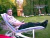 taking it easy with a glass of wine in the sun
