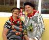 Belinda Joy McBain and William Tromans McBain at an 'allo 'allo party