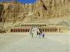 The mortuary temple of Queen Hatshepsut, one of the most dramatically situated in the world. Set at the head of a valley overshadowed by the Peak of the Thebes, the "Lover of Silence," where lived the goddess who presided over the necropolis.