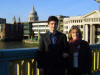 walking over Southwark Bridge