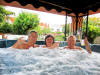Willam (Bill) McBain, Judith Tyler & Peter Fisher - hot tub @ the Tylers 20th August 2011