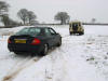 being towed back to the main road 