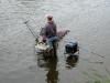 it was only 2 days into the new fishing season .. the river bank was crowded with fishermen. This guy looked particularly well equiped!