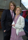 Matt & mom just outside the church