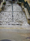 taken on our 1st day showing the rain pouring down the steps at Cala San Vincente, our nearby village