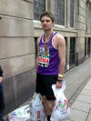 looks like he's just come back from Tesco's rather than just run a marathon ... !!! 