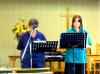 I went with mom to church in the morning - here Belinda & Jan, from InterMission music group, lead worship [here singing 'You raise me up]