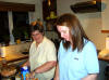 Belinda & Nicki preparing the food ..... !!